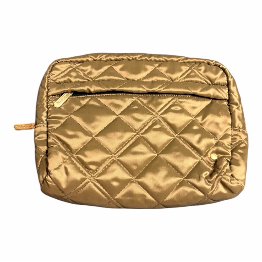 Lesportsac Shiny Gold Quilted Cosmetic Case